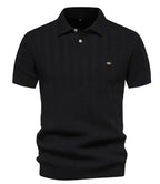 Comfortable Ribbed Knit Polo Shirt for Men