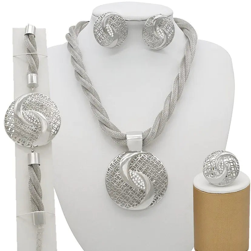 Elegant Jewelry Set with Rhinestones