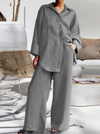 Spring Women's Loose Shirt & Pants Set