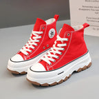 Women's High-Top Canvas Shoes - Breathable & Stylish
