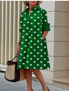 Spring Polka Dot Dress - Slim Fit and Stylish