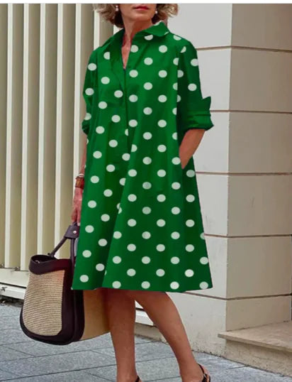 Spring Polka Dot Dress - Slim Fit and Stylish
