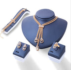 Fashionable Crystal Jewelry Set: Necklace & Earrings (4 pcs)