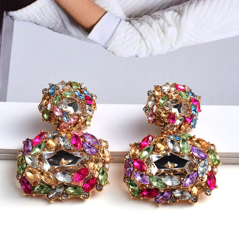 Fashionable Colorful Oval Earrings for Cross-Border Trade