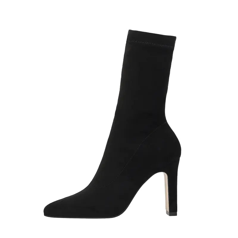 Women’s Chunky Heel Ankle Boots with Fleece Lining