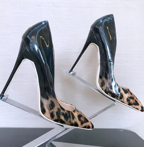Stylish & Sexy Leopard Print Colorblock High Heels