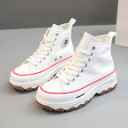 Women's High-Top Canvas Shoes - Breathable & Stylish