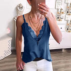 Women's Sexy Summer Deep V-Neck Lace Spaghetti Vest