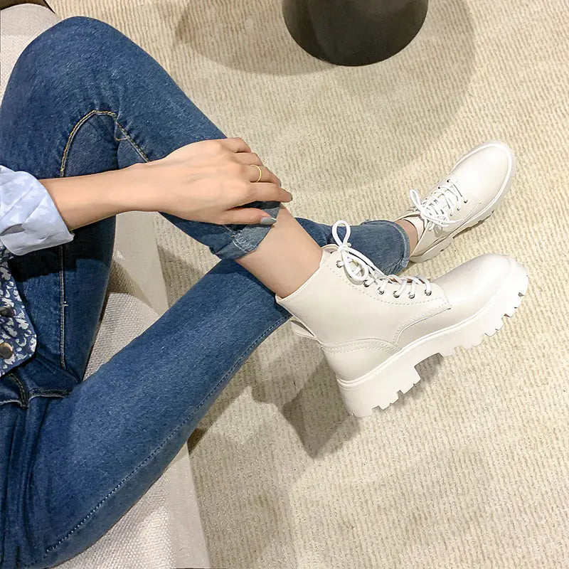 Trendy Mid-Calf Fleece Ankle Boots for Winter