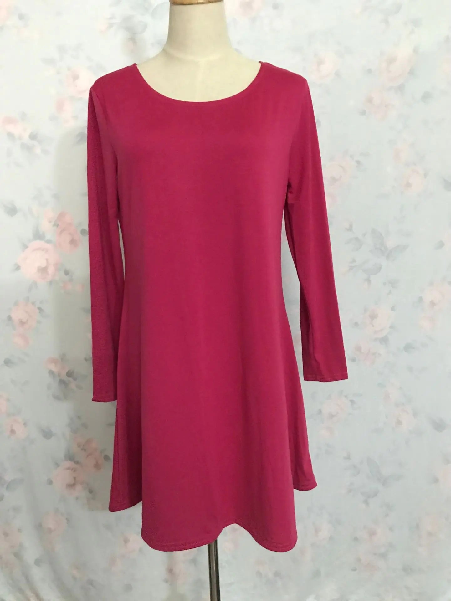 2020 Fall Winter Color Block Long Sleeve Dress (16 Colors)