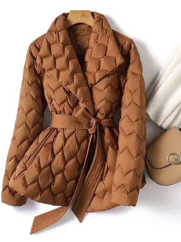 Lightweight Down Jacket with Water Ripple Design