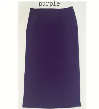 Mid-Waist Ribbed Knit Sheath Split Skirt