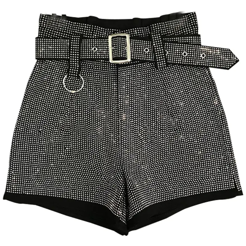 Forårsfashion Rhinestone skinnende bælte, der passer til alt, shorts