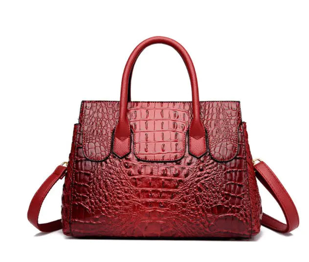 Chic Crocodile Embossed Handbag