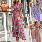 V-neck Irregular Dress for Women's Fashion
