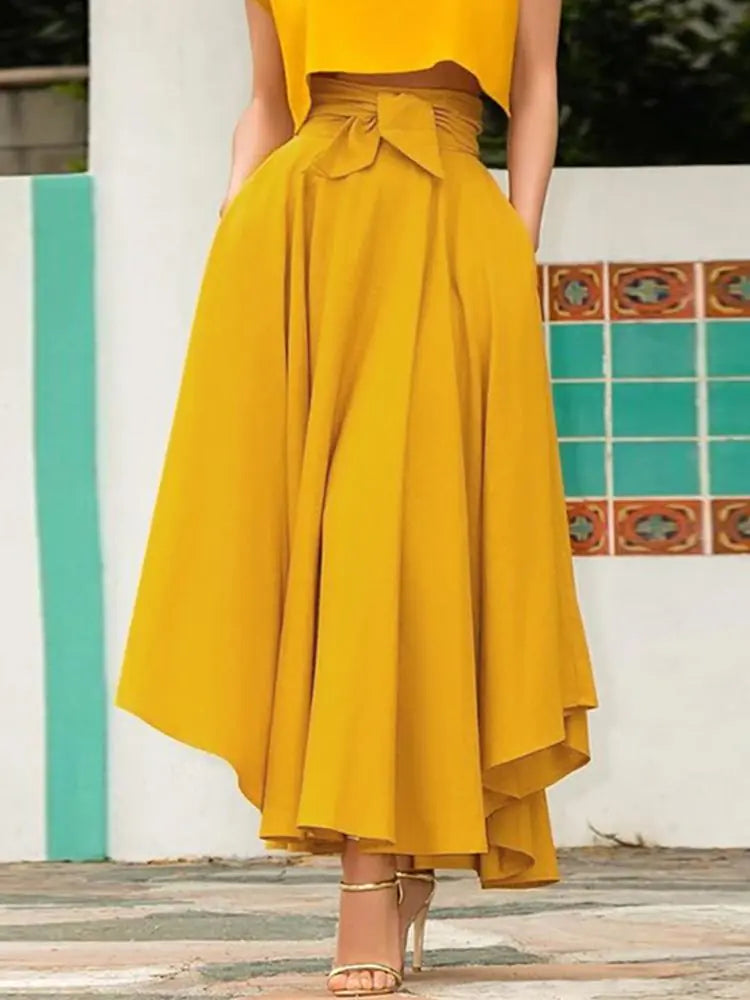 Women's Elegant High-Waisted Bohemian Skirt