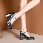 Waterproof High Heels for Women - Thick Sole Chunky Heels