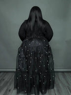 Elegant Plus Size Patchwork Mesh Maxi Dress for Women