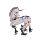 Creative Unicorn Brooch with Alloy and Gemstones