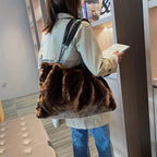 Fashionable Plush Chain Tote Bag for Women