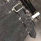 Spring Fashion Rhinestone Shiny Belt All-Match Shorts