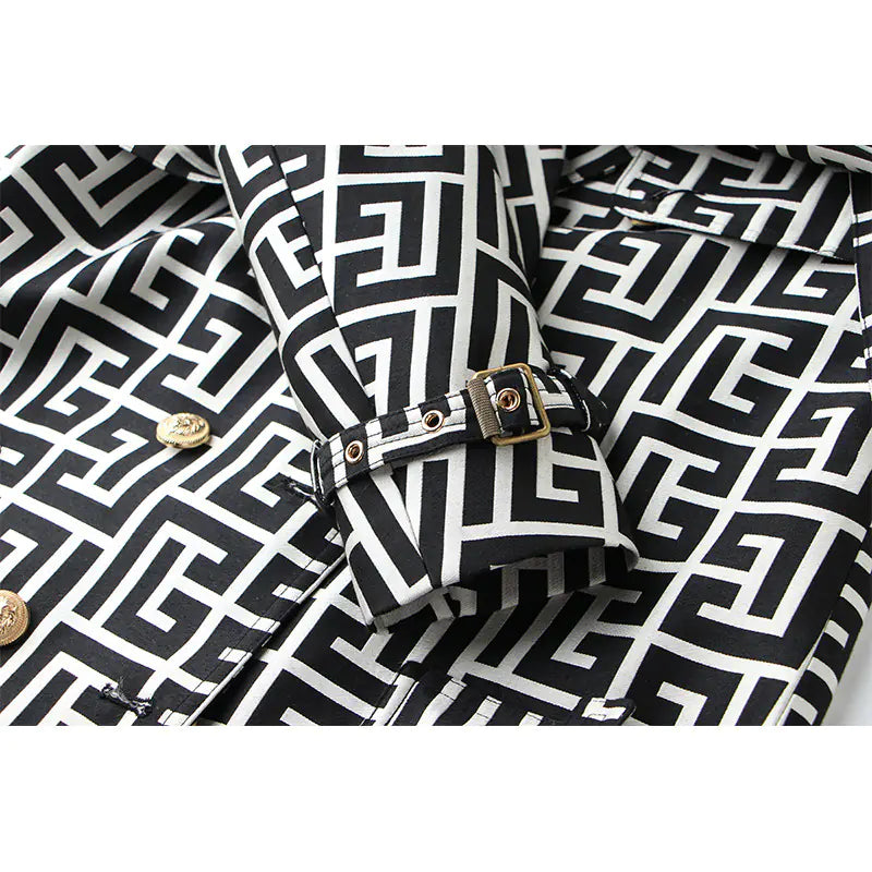 Ladies Elegant Plaid Design Coat