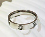 Titanium Steel Ring for Women with Diamond Embedding