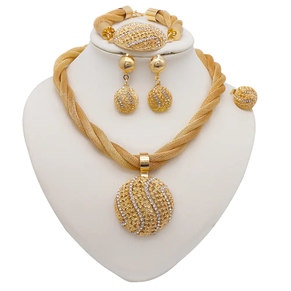 Elegant Jewelry Set with Rhinestones