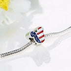 New American Flag Cartoon Alloy Beads for DIY Jewelry