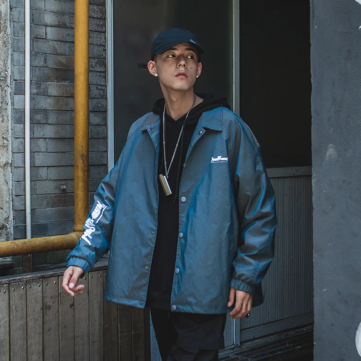 Men's Autumn Custom Reflective Collar Jacket