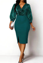 Shiny High-Waisted Midi Dress and African Dashiki Outfit