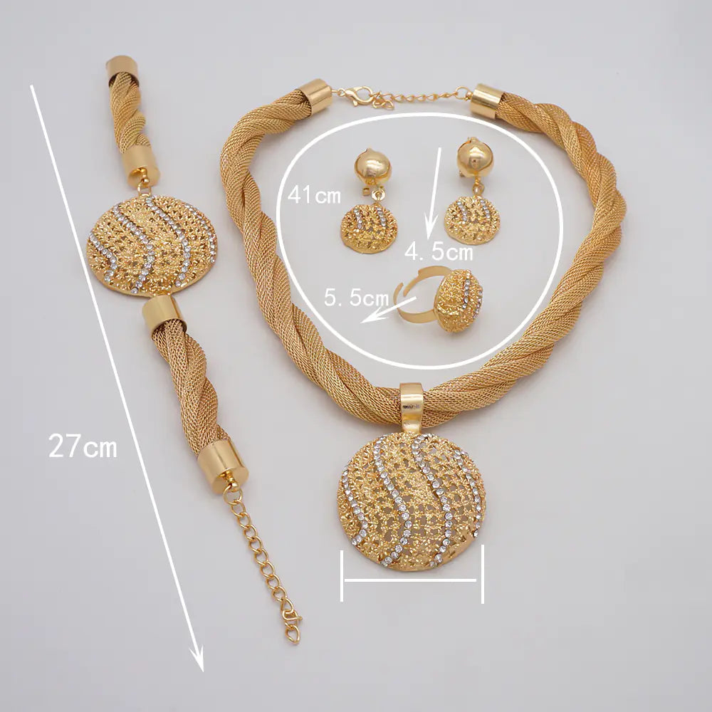 Elegant Jewelry Set with Rhinestones