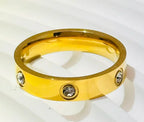 Titanium Steel Ring for Women with Diamond Embedding