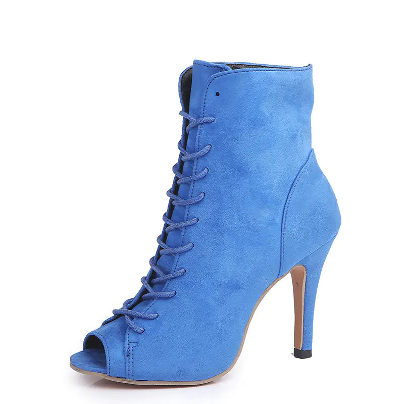 Chic Roman High Heel Lace-Ups & Peep Toe Boots