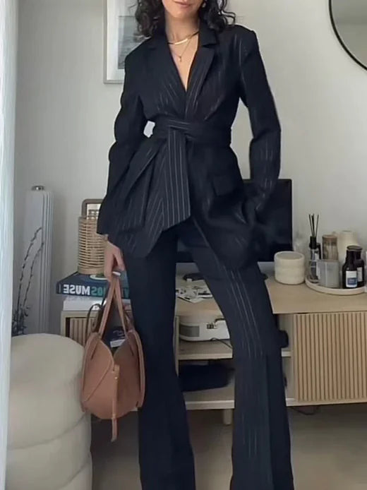 Sophisticated Striped Two-Piece Suit