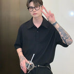 Men's Simple Solid Color Lapel Shirt